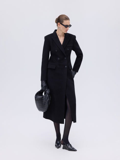 Double-Breasted Wool CAlpaca Coat